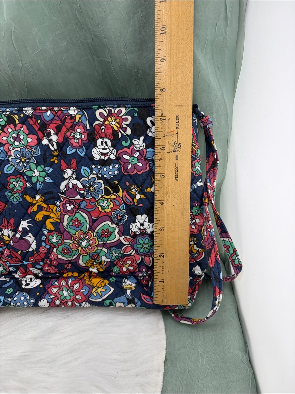 Vera Bradley Disney Mickey & Friends Playful Navy Floral Paisley Quilted Bag - Picture 10 of 16